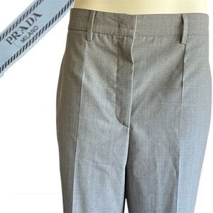 Prada Milano Virgin Wool Designer Dress Pants Men’s 34x26 Gray Cuffed Italian
